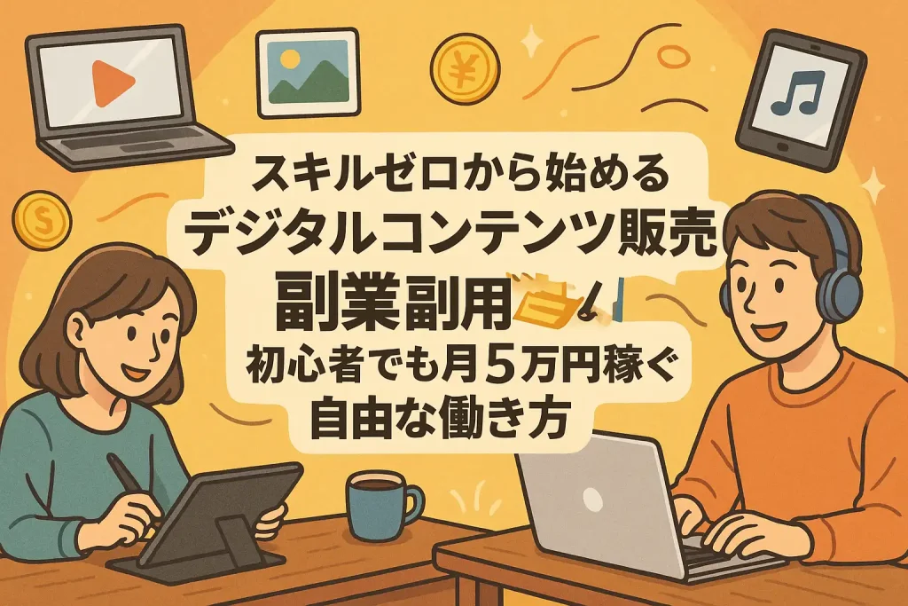 スキルゼロから始めるデジタルコンテンツ販売副業!初心者でも月5万円稼ぐ自由な働き方