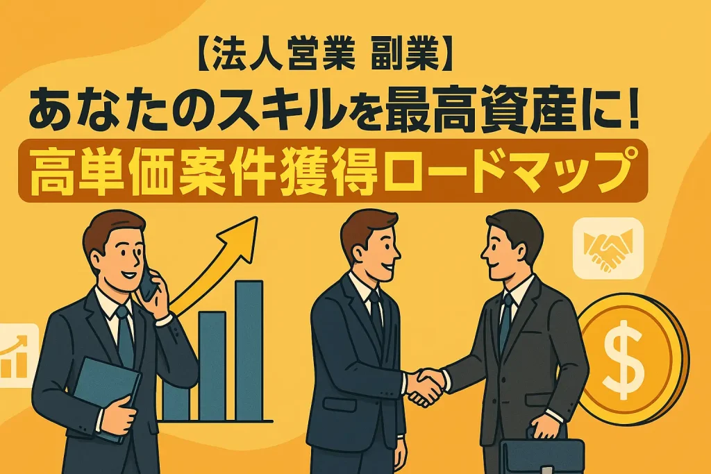 【法人営業 副業】あなたのスキルを最高資産に!高単価案件獲得ロードマップ