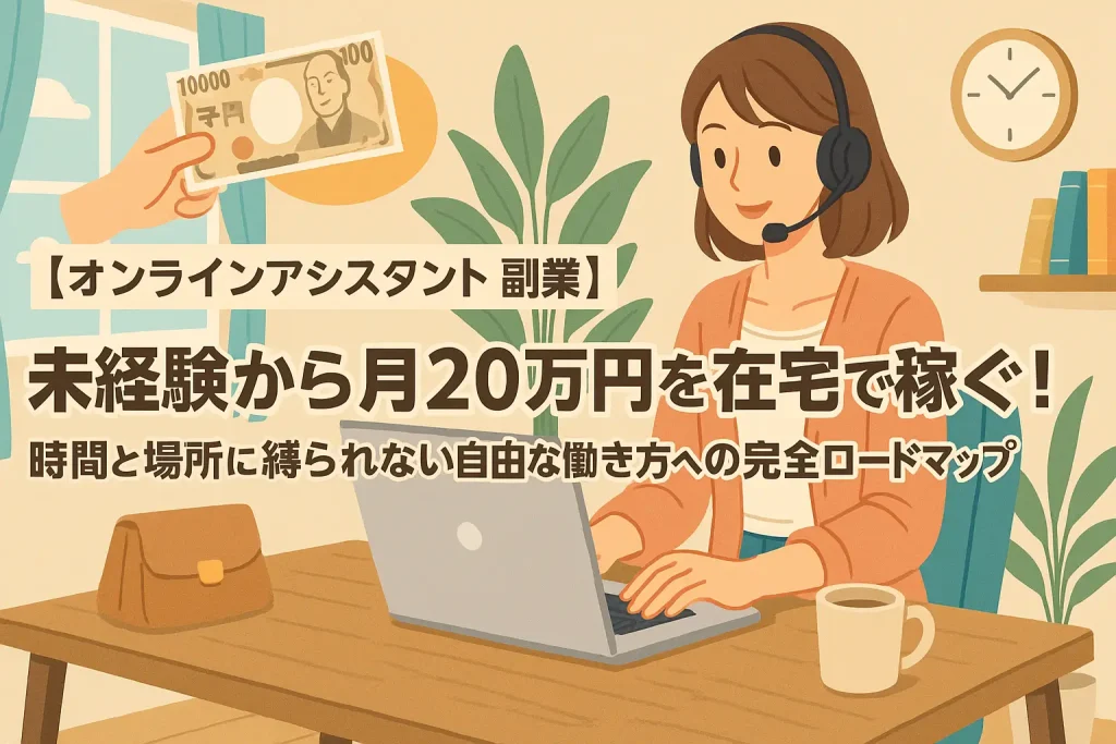 【オンラインアシスタント 副業】未経験から月20万円を在宅で稼ぐ!時間と場所に縛られない自由な働き方への完全ロードマップ