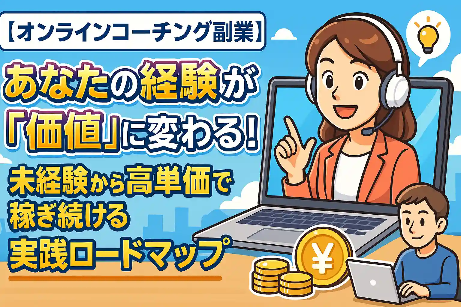 【オンラインコーチング副業】あなたの経験が「価値」に変わる！未経験から高単価で稼ぎ続ける実践ロードマップ