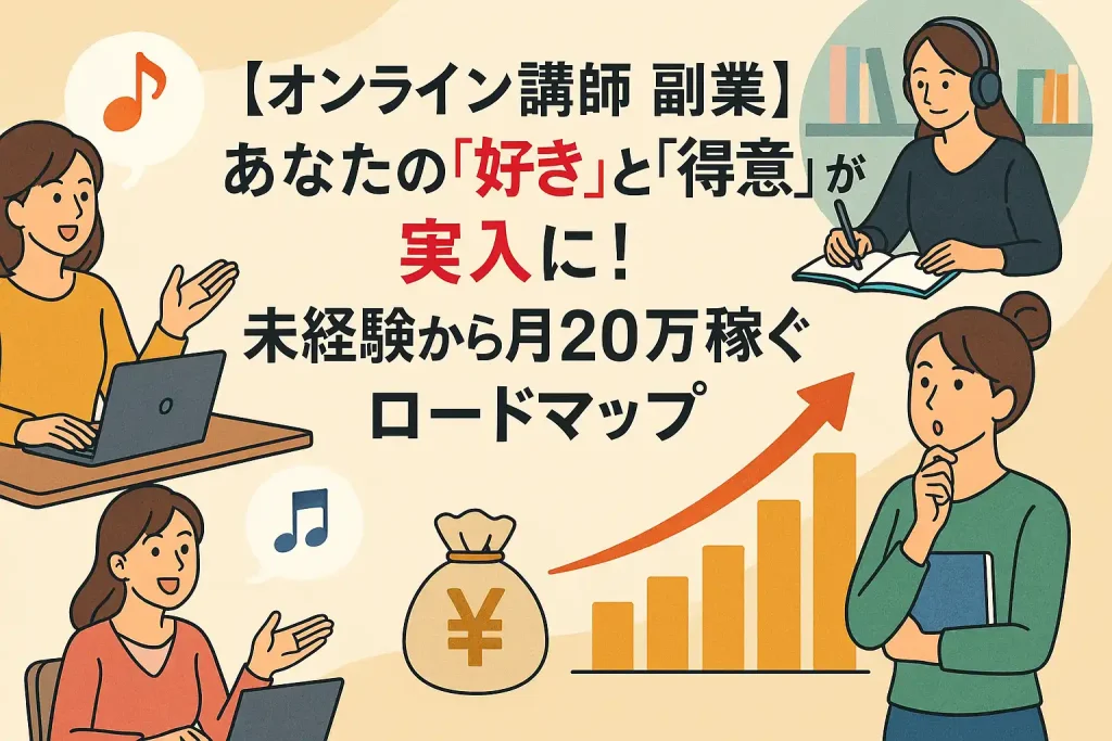 【オンライン講師 副業】あなたの「好き」と「得意」が収入に!未経験から月20万稼ぐロードマップ