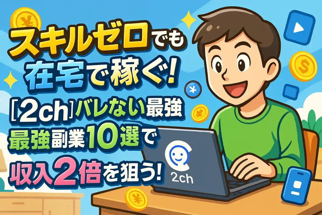 「スキルゼロ」でも在宅で稼ぐ!【2ch】バレない最強副業10選で収入2倍を狙う!