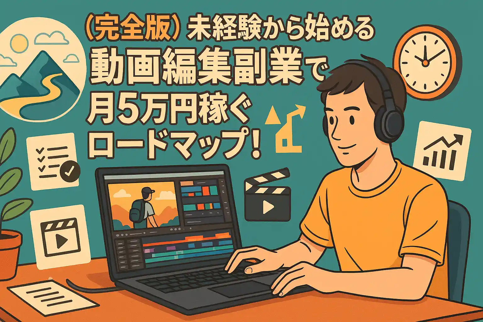 【完全版】未経験から始める動画編集副業で月5万円稼ぐロードマップ！夢を現実にする最短ルート